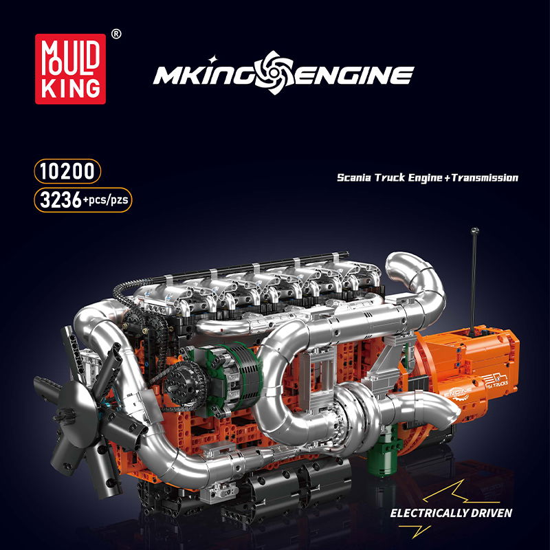 Mould King 10200 - Inline-6 Truck Motor & Getriebe 